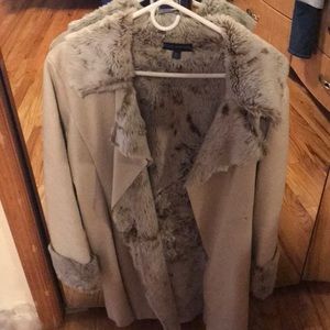 Fur coat. Leather like